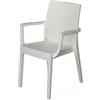 ARETA S.R.L. POLTRONA DAFNE BIANCO SIMIL RATTAN