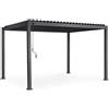 BIZZOTTO ANDREA SPA Bizzotto, Pergola Ocean, 3x4 m, Antracite, Alluminio, Tetto Lamellare Orientabile, 300x400x250 cm.