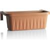 BAMA S.R.L. Bama fioriera Rondine 50 cm, fioriera da balcone terracotta, vaso con riserva d'acqua, agganci regolabili