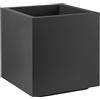VECA S.P.A. Vaso Matheria cubo Veca antracite, vaso design moderno, vaso quadrato polipropilene, vaso con riserva acqua