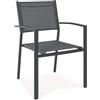 BIZZOTTO ANDREA SPA Bizzotto, Sedia con Braccioli, Hilde, Antracite, Alluminio, 57x60x88 cm