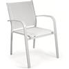 VACCHETTI GIUSEPPE SPA POLTRONA SULLIVAN BIANCO ALLUMINIO IMPILABILE 61X56X84CM