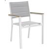 SAL. MAR. S.R.L. SalMar, Poltrona Santorini, Alluminio Antracite, Polywood Effetto Teak, 57x57x88 cm, Impilabile