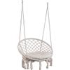 BIZZOTTO ANDREA SPA Amaca Pensile Tonda Javier Bizzotto, D88x130 cm, Bianco, Cotone e Poliestere, Relax e Stile per Giardino e Terrazza