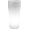 VECA S.P.A. Cachepot rotondo luminoso 85 cm, vaso con luce integrata, vaso in resina bianco, fioriera moderna, Clou