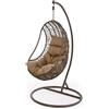 BIACCHI ETTORE SRL VERDELOOK Poltrona Pensile in Rattan con Cuscino Beige 105x105 cm H 186 cm