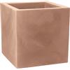 NICOLI S.R.L. Vaso Modus Quadro Nicoli avana, vaso cubico moderno, vaso resina opaca, vaso quadrato 40x40 per interni esterni