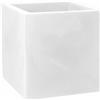 NICOLI S.R.L. Vaso Modus Quadro Nicoli bianco, vaso cubico moderno, vaso resina opaca, vaso quadrato 40x40 per interni esterni