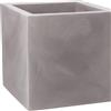 NICOLI S.R.L. Vaso Modus Quadro Nicoli cenere, vaso cubico moderno, vaso resina opaca, vaso quadrato 40x40 per interni esterni