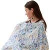 TILLYOU Telo per allattamento da viaggio, 70 x 100 cm, in mussola, per allattamento, 100% cotone, motivo floreale blu