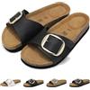 Wizshoe Sandali Donna Sottopiede in Sughero Ciabatte Comode Fibbia Regolabile Sandali Estate Punta Aperta Sandalo Antiscivolo Ciabatte Eleganti Moda Sabot Slip On Marrone 42EU