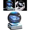 Galaxy Crystal Ball 3D Pianeti Sfera di vetro con base per lampada a LED per