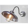 PIB Applique impermeabile a collo di cigno in metallo argento, stile industriale, 30x58x30 cm, adatta per interni/esterni