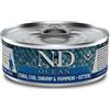 Farmina n&d ocean kitten tonno merluzzo gamberetto e zucca 70 gr