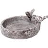 dobar® Classica abbeveratoio per uccelli da piscina - bagno per uccelli in cemento - bacino per uccelli selvatici - abbeveratoio per giardino/terrazza/balcone - Ø 18 cm - grigio