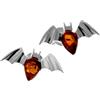 SilverAmber Jewellery UK - Orecchini a pipistrello in argento sterling 925 e ambra baltica naturale, 8478, Argento, Ambra