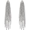 EVER FAITH Brillante strass lampadario orecchini, cristalli dichiarazione nappe lunghi orecchini pendenti per Donne Ragazze trasparente argento-backed