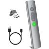UBUYUONE [Alluminio+Ricaricabile] Puntatore Presenter Wireless per Presentazioni Powerpoint, USB C Telecomando PPT Clicker Penna Presentazione per Slide su Computer, adatto a PPT, Prezi per Ufficio, Conferenze