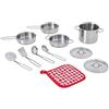 Teamson Kids - Little Chef Francoforte in Acciaio Inox Cooking Set di Accessori - Multi-Color- 11 pc