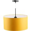 Miratic Lampada a Sospensione Lunga con Sorgente Luminosa Sostituibile E27 max. 60W (non inclusa) Paralume in Tessuto (giallo senape)