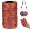 LEREATI Cordino per Borse Uncinetto Piatto Filo Macrame 1mm x 230m Macrame Corda Colorata Cordoncino per Borse a Uncinetto, Arazzo da Parete, Acchiappasogni, Fai da Te (Rosso-Giallo)