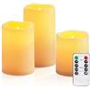 AMAGIC Candele senza fiamma, impermeabili, a batteria, con telecomando e timer, a lunga durata, set da 3