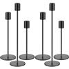 Qintora Set di 6 Porta Candele da Tavolo 33/28/22cm, Portacandele in metallo, Candelabro Moderno, Natalizio Candelabri, Candeliere per Matrimoni, Compleanni, Natale, Cena a Lume di Candela, Halloween