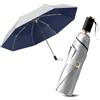 Le Monde du Parapluie - Ombrello pieghevole da donna - Ombrello Trifold - Rivestimento Titanium Silver, Blu, Classico