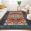 WONGS BEDDING Tappeto boho per soggiorno, camera da letto, a pelo corto, lavabile, morbido, antiscivolo, design vintage