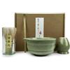 VELLUSTRA Set Di 4 Pezzi Frusta Matcha Kit, Whisk Set, Cucchiaino, Portafrusta, Supporto in Ceramica, Ciotola per Beccuccio, Matcha Tradizionale Giapponese Accessorio, per la Cerimonia Del Tè