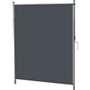Outsunny Tendalino verticale con manovella senza foratura frangivento per balcone struttura in alluminio protezione UV 200 x 305 cm grigio