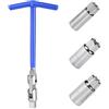 MQWDGJ Chiave universale per candele, 16 mm/18 mm/21 mm, set di chiavi per candele, strumento di rimozione delle candele, per auto e moto, strumento di rimozione delle candele (blu)