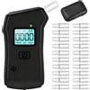 Vuxava Etilometro Digitale Certificato,Alcol Test Portatile,Schermo LCD & 20 Bocchini,Custodia Nera in Fibra di Carbonio,Riutilizzabile e Preciso,Adatto a casa, Festa e Test Personali