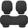 Marjoramy Coprisedile Auto Universale Premium - Set da 3 Pezzi - Cuscini per Sedili Anteriori e Posteriore - Rivestimento in Similpelle Traspirante, Impermeabile e Antiscivolo - Resistente ai Graffi - Nero