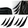 VBGURR Kit di 6 adesivi per spoiler per paraurti anteriore, paraurti laterale, striscia adesiva anti-collisione, con alette morbide, accessorio decorativo per carrozzeria (nero lucido)