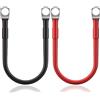 VBGURR Cavo per batteria M8, 30 cm, 2 pezzi, 30 cm, 12 V, 5 AWG, 16 mm², rosso e nero, cavo di avviamento della batteria, con morsetti ad anello M8, cavo di messa a terra per auto, moto, camion, camper, blu