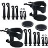AMANDELIZABE Set di 2 portabicchieri per auto, porta bevande auto, porta bottiglia auto, nero, on 2 sottobicchieri neri non forati, per tazze termiche, tazze da caffè, lattine per bevande, bicchieri per acqua