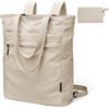 GOLF SUPAGS Borsa Convertibile Pieghevole 2 in 1 Zaini da Viaggio per Donna Uomo Borsa Multifunzione Tote Daypack per Lavoro College Viaggi di Piacere (Albicocca)