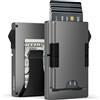 Slimwalt Fermasoldi in Metallo Uomo per 10-20 Carte e 20 Banconote, Porta Carte di Credito Pop-up con Blocco RFID, Grigio