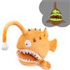 Wonder Sprout Peluche rana pescatrice Regali di Halloween - Giocattoli luminosi super morbido Interessante pescare compagno per coccole pisolini e decorazioni per la casa regalo per bambini Natale bambine - 24cm