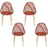 HOME DECO FACTORY, HDO0338, Set di 4 Sedie Alameda Terracotta M4, Arredo, Arredo Esterno, Seduta Esterna, 52,3x86,5x49 cm, altezza seduta 45 cm, Arancione Marrone
