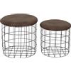 HOME DECO FACTORY - Hd7135 - Pouf Gigogne PU Marrone X2 mobili Seduta Pouf e Cuscino da Pavimento