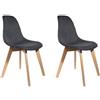 HOME DECO FACTORY Set di 2 grossa maglia nera per sedia sedia da tavolo in sala da pranzo, in camera da letto, altro, tipo di legno, 46 x 55 x 85 cm