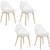 HOME DECO FACTORY, HDO0218, Set di 4 sedie Alameda Bianco M4, Mobili da esterno, 52,3x83,4x53,3 cm, Altezza seduta 45 cm
