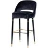 Adda Home Sgabello Velvet Nero Norfolk 51X53X102 Cm