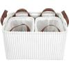 HOME DECO FACTORY, RG0032, Cesto portaoggetti Elegante e Moderno, Set di 3, Ideale per Giocattoli e Accessori, di Facile Manutenzione, Dimensioni H20 cm, Colore Bianco