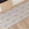 PETTI Artigiani Italiani - Tappeto Cucina Antiscivolo Lavabile in Lavatrice, Passatoia Cucina, Tappeto Cucina Lungo, 52x180 cm, Disegno Fiocco Grigio, 100% Made in Italy
