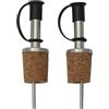 COOK CONCEPT Versatore con Tappo in Sughero, Argento/Nero, Set di 2