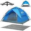 Night Cat Pop Up Tent, 2-3 Persons Instant Camping Tents with Footprint Tarp & Rainfly, Double Layer Waterproof Automatic Quick Setup Popup Tent