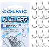 Colmic - 10 Ami da Pesca in Acciaio Carbonio BN750 Taglia 2/0, Finitura Black Nickel - Flatted, Forced, Barbed, Turned - Alta Tenuta e Penetrazione- Prodotto Ufficiale Colmic